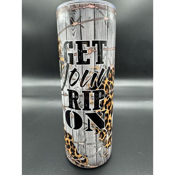 Yellowstone Tumbler with Leopard Print RIP Beth Rustic Design 20oz Insulated - Picture 5 of 6